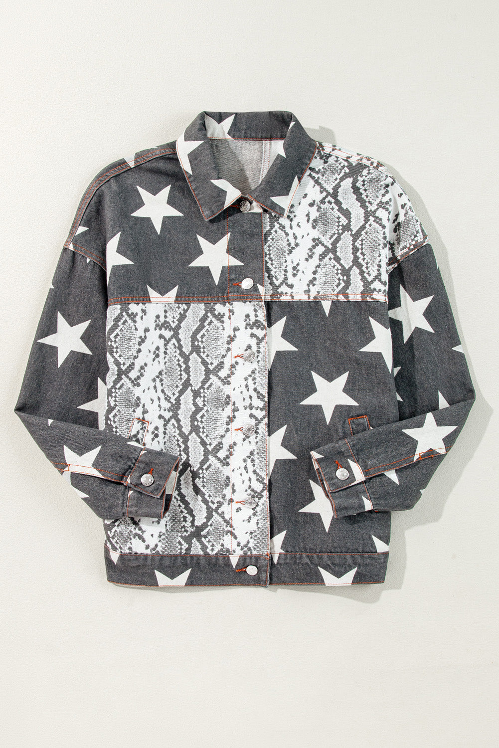 Black Star Snakeskin Denim Jacket