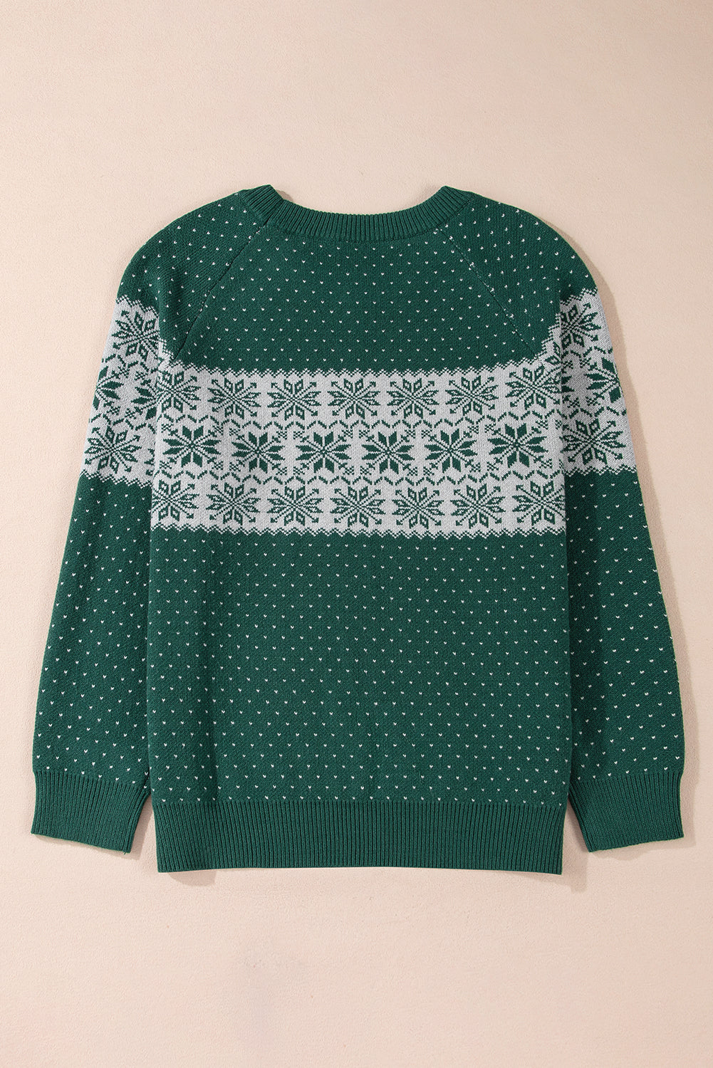 Christmas Snowflake Pattern Drop Shoulder Sweater