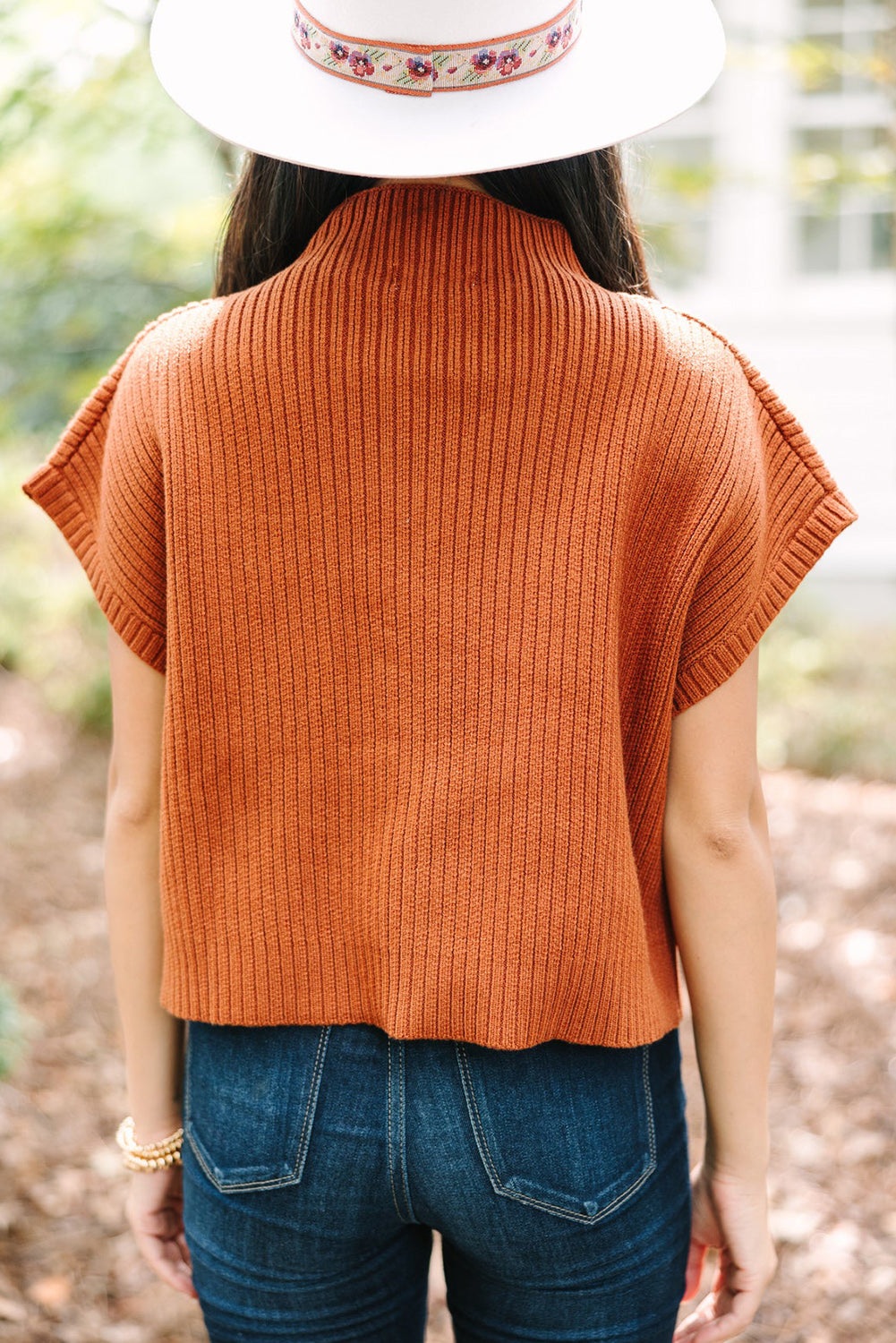 Ribbed Knit Short Sweater