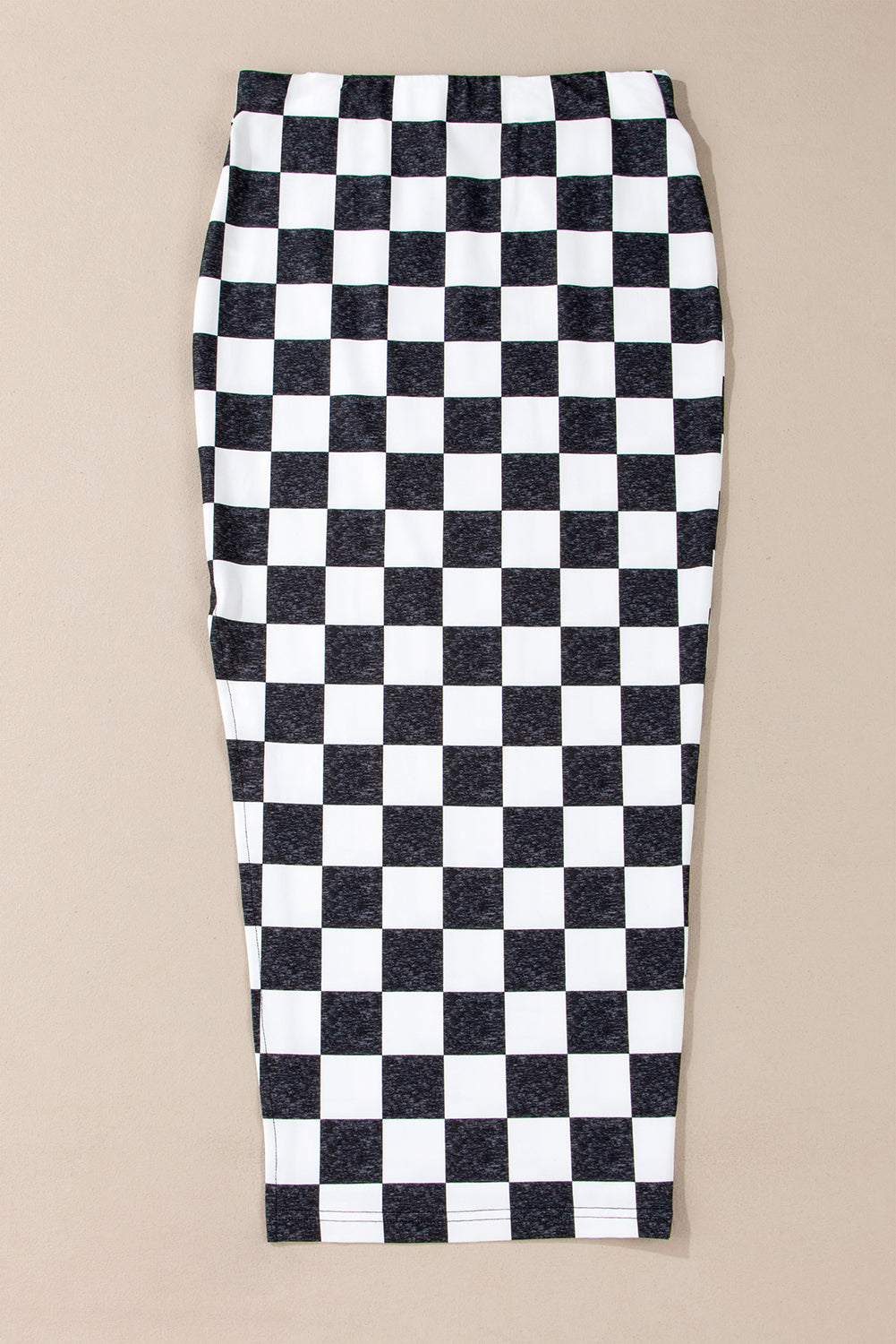 Checkered Print High Waist Skirt