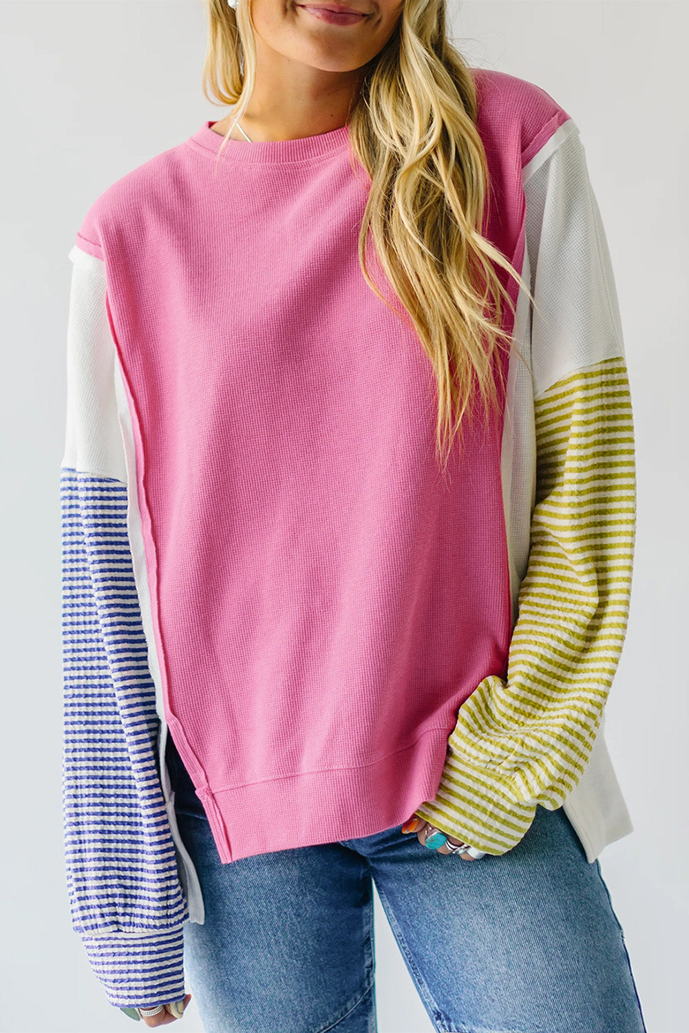 Color Block Patchwork Long Sleeve