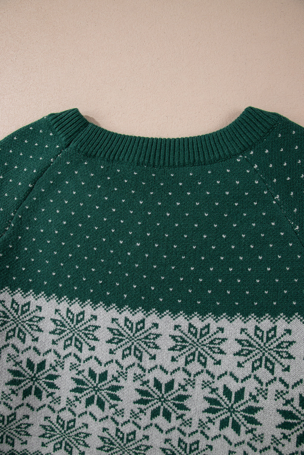 Christmas Snowflake Pattern Drop Shoulder Sweater