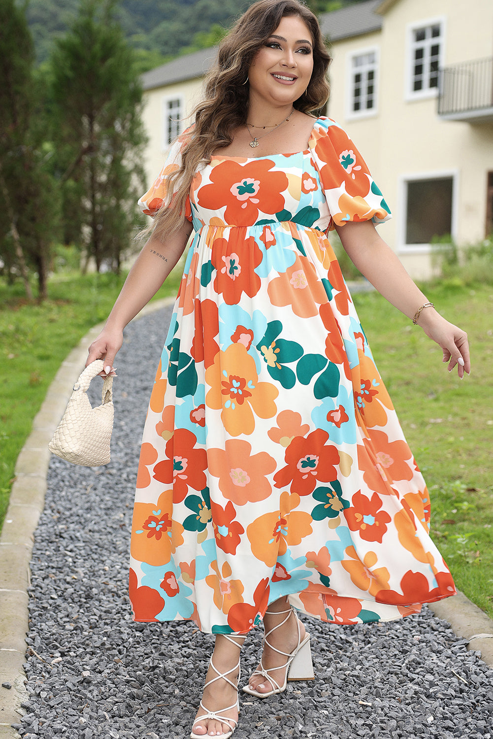 Flower Print Maxi Dress