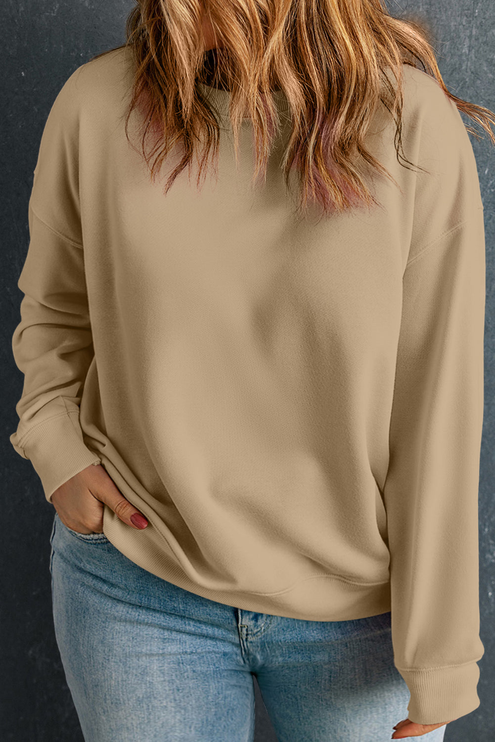 Crew Neck Drop Shoulder Sweatshirt