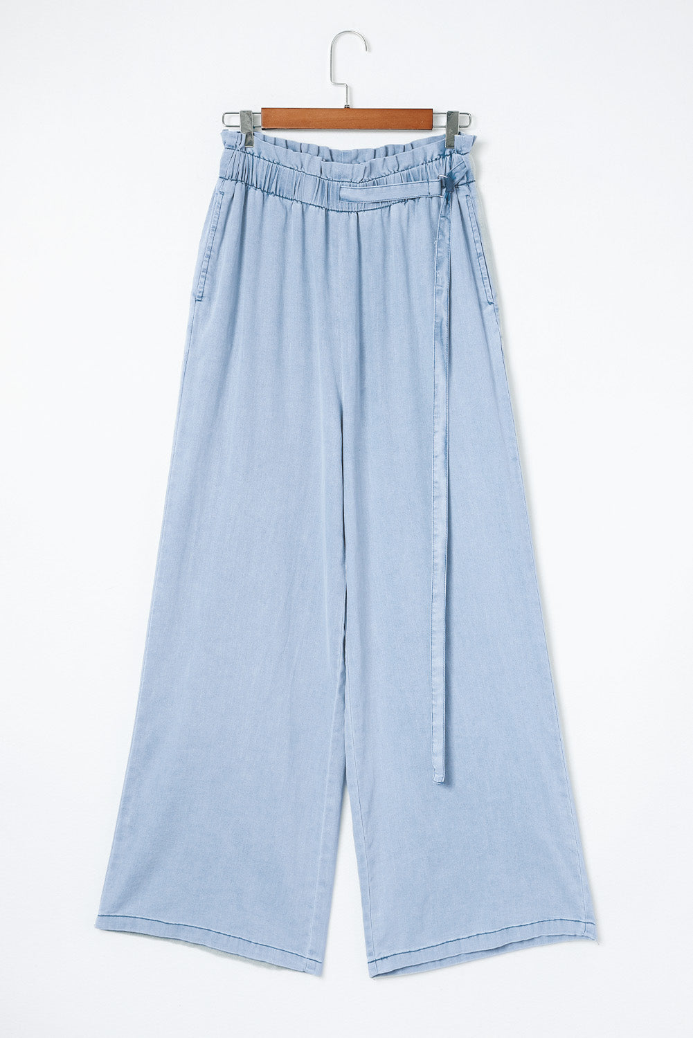 Sky Blue High Waist Wide Leg Jeans