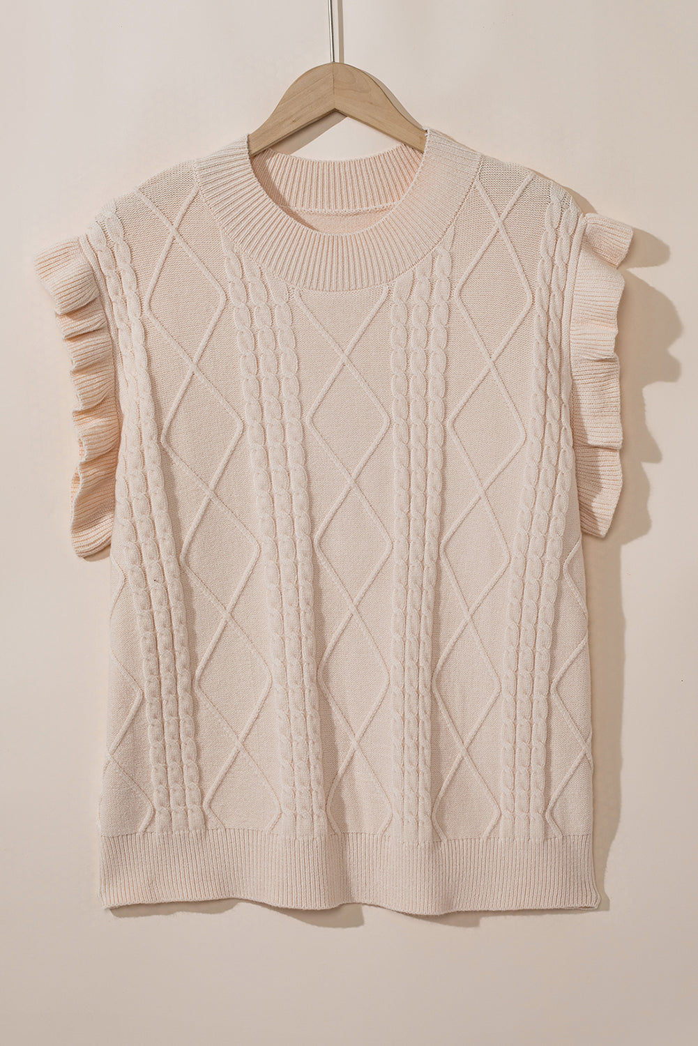 Knit Ruffled Mock Sweater