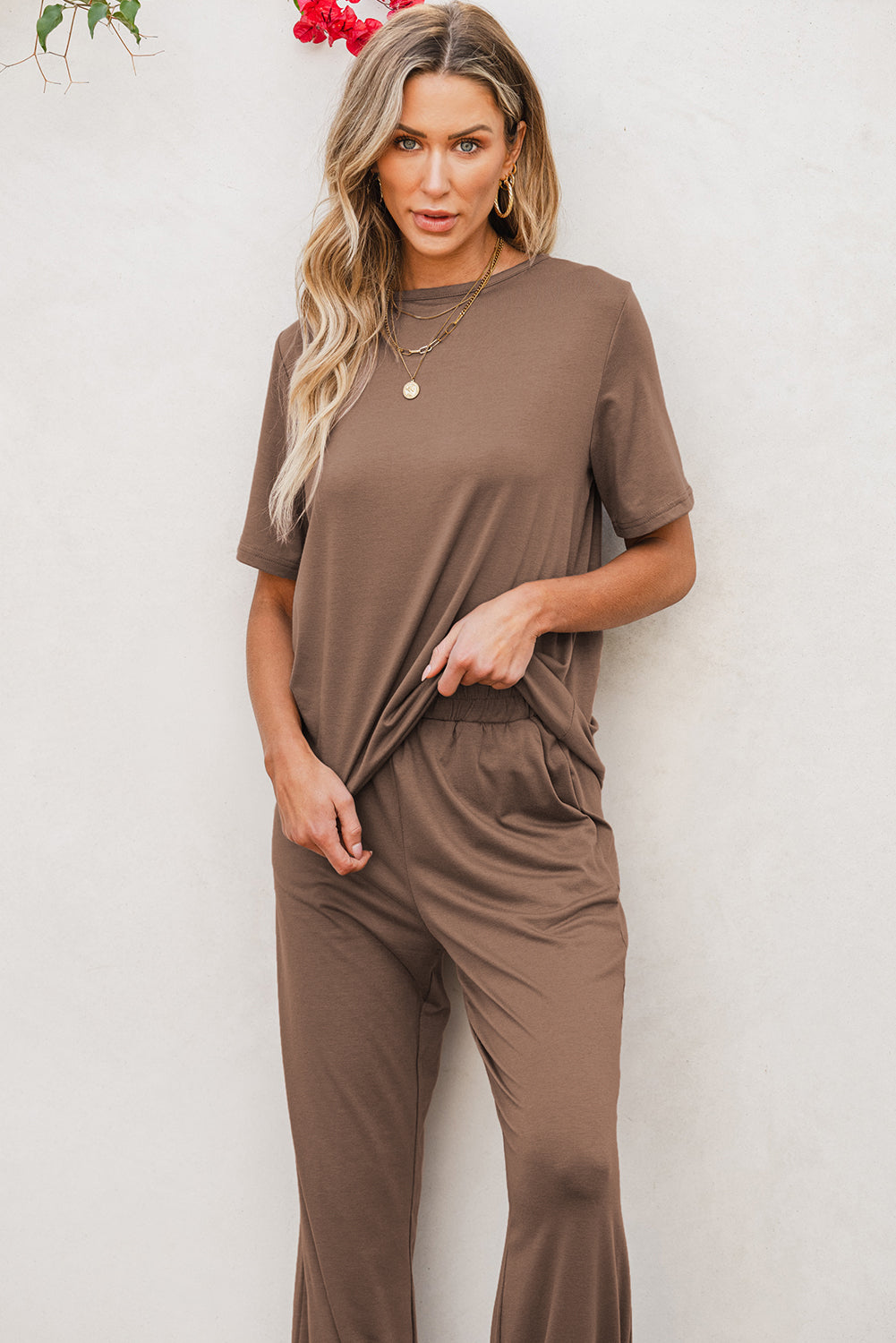 T Shirt Wide Leg Pants Set