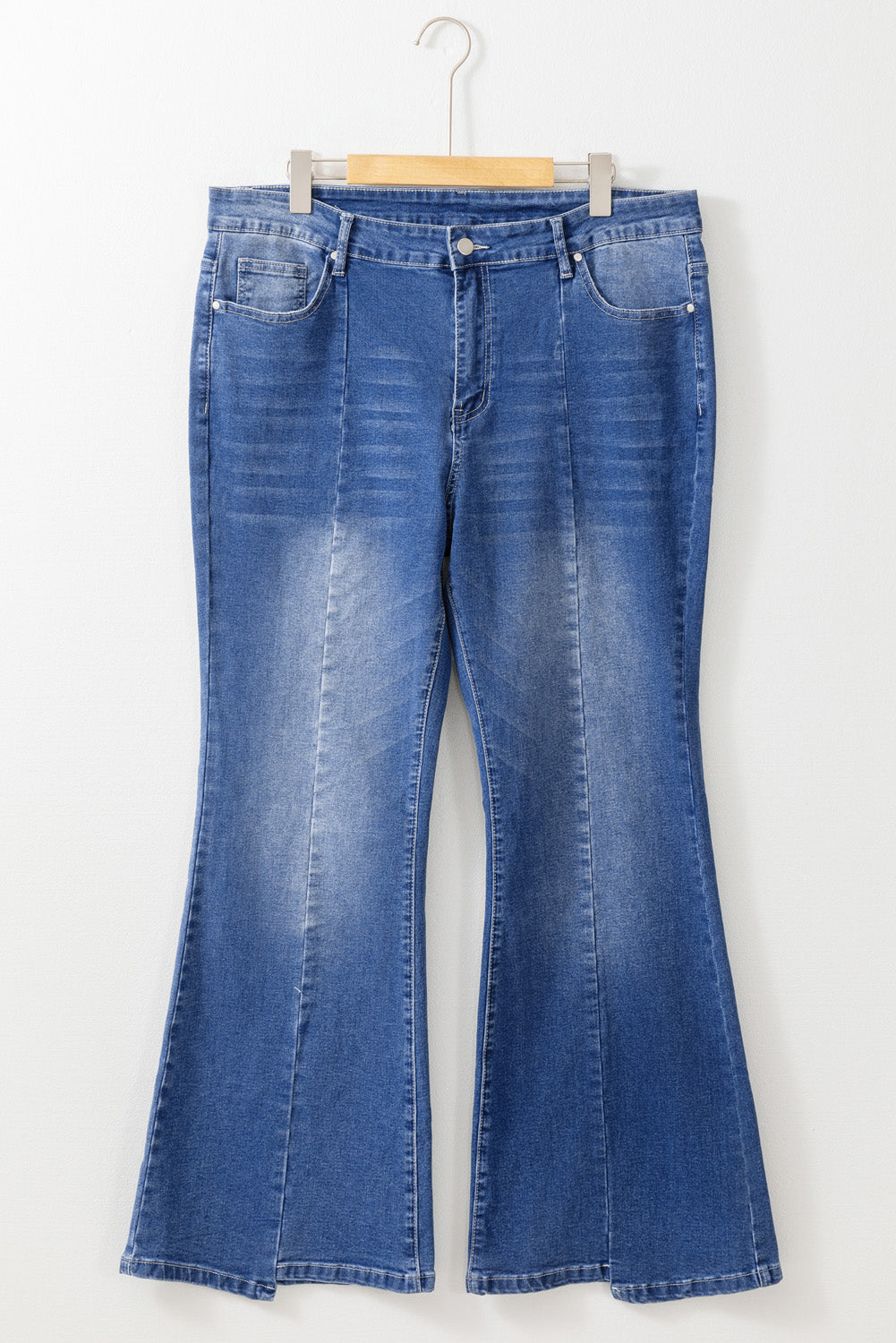 Blue Seam High Waist Flare Jeans