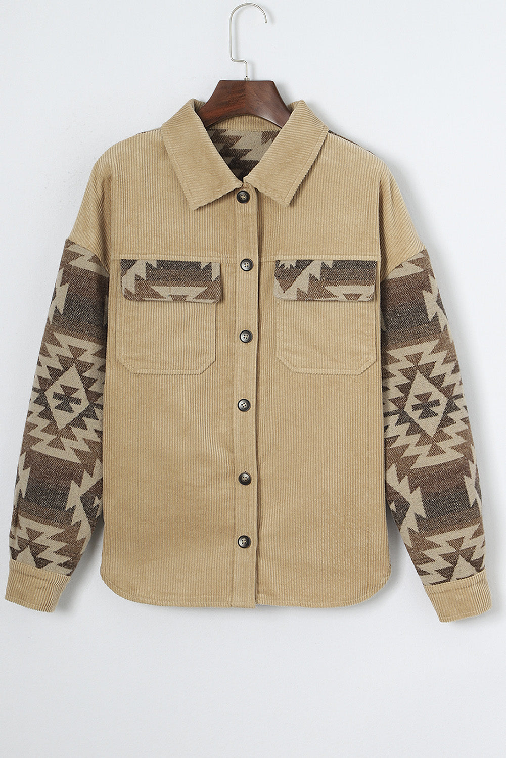 Khaki Aztec Edge Corduroy Jacket