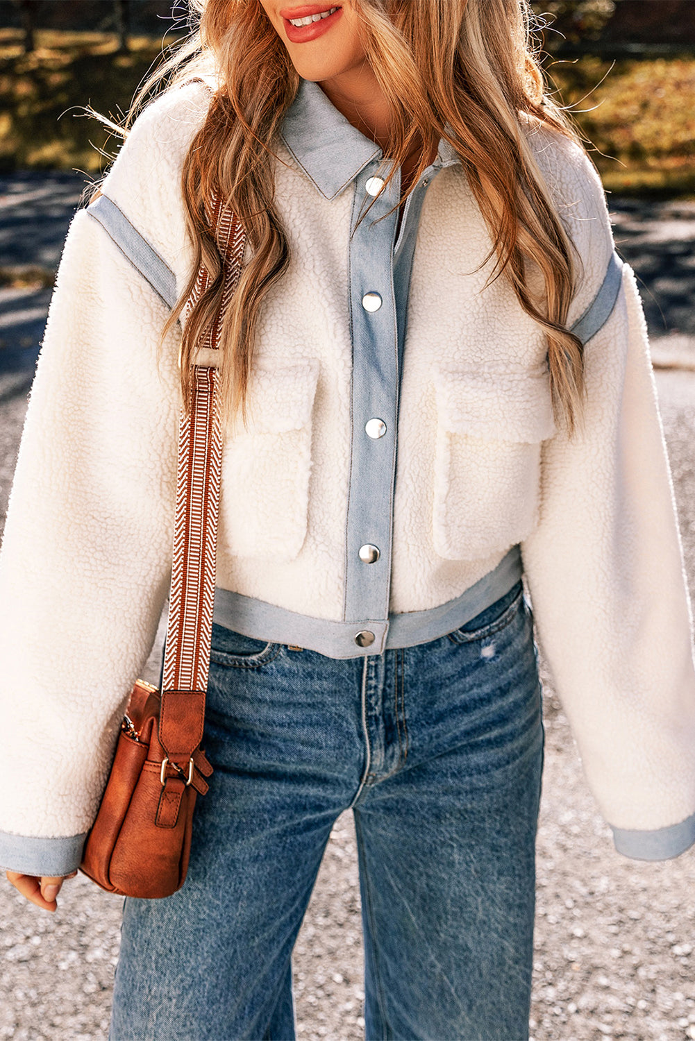 Contrast Trim Buttoned Jacket