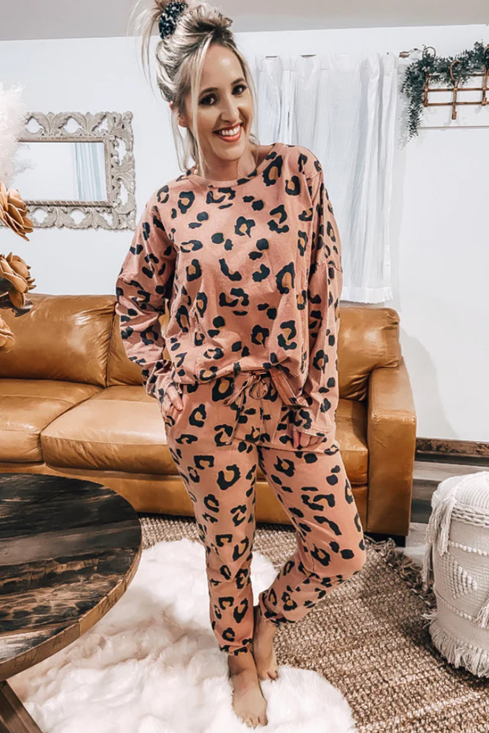 Chestnut Leopard Long Sleeve Set