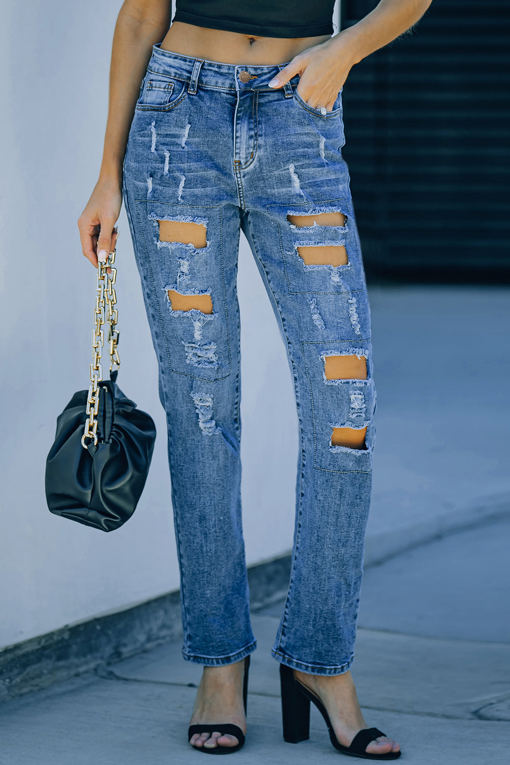 Buttoned Pockets Jeans