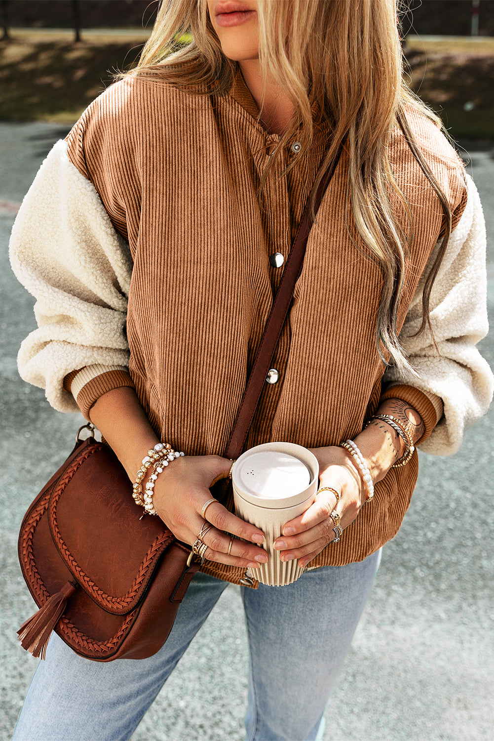 Corduroy Fleece Bomber Jacket