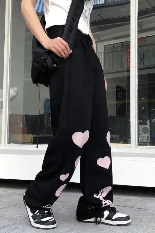 Love Skull Wide Leg Pants