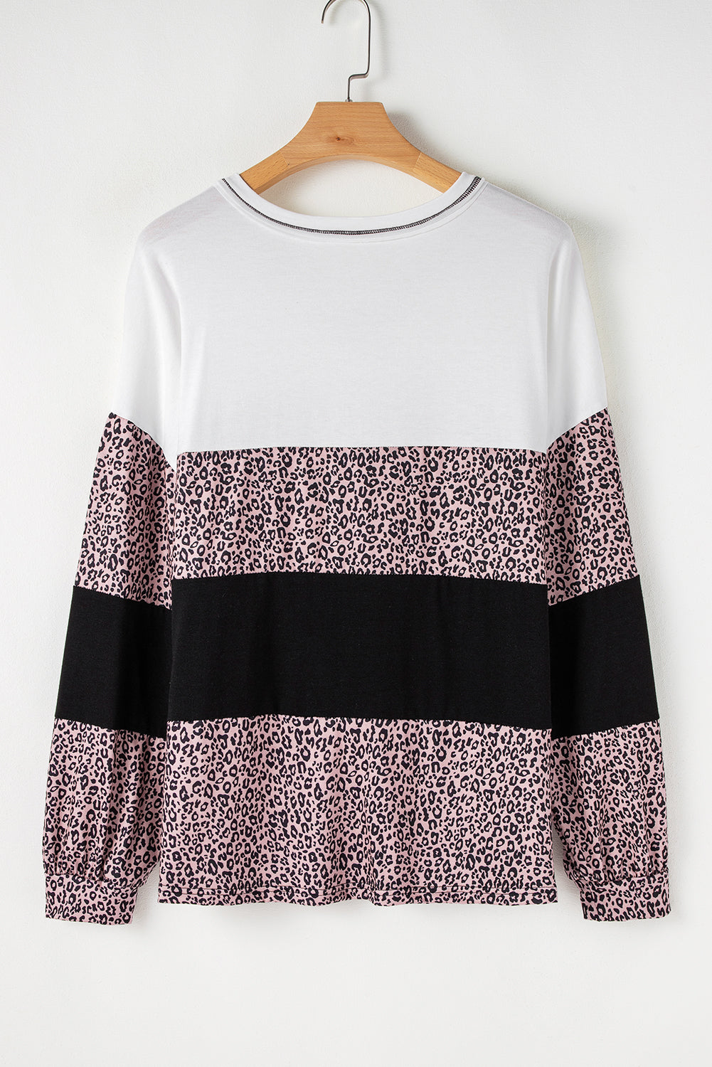 Leopard Print V Neck Long Sleeve