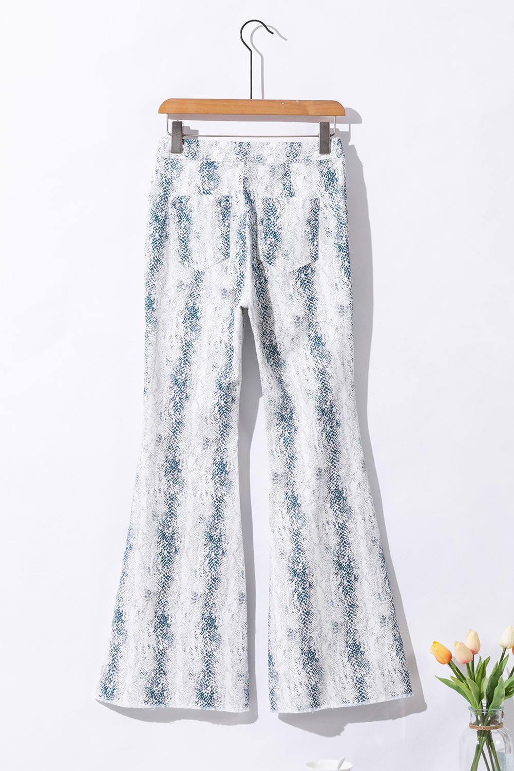 High Waist Snakeskin Flare Pants