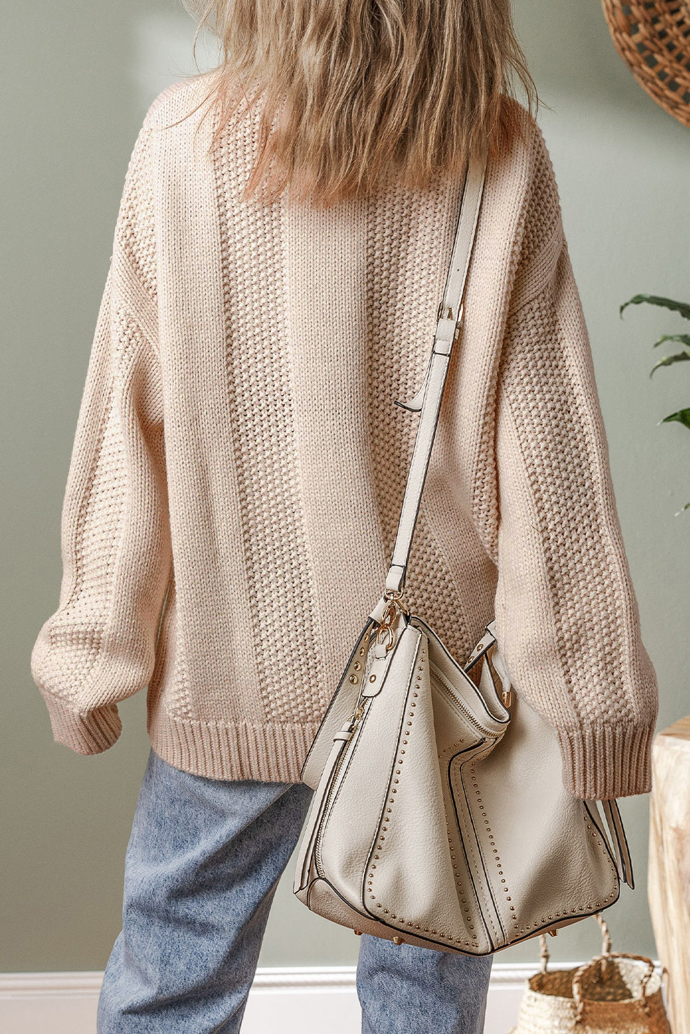 Cable Knit Ribbed Sweater