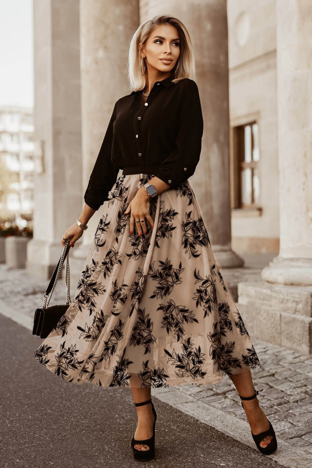 Floral High Waist Skirt