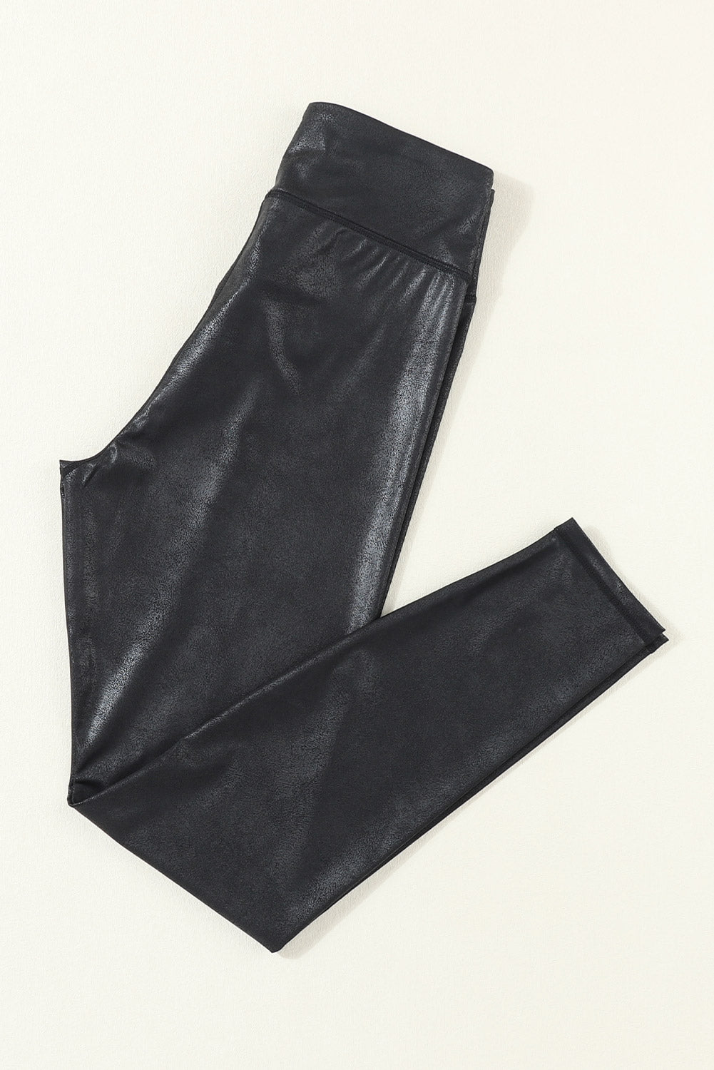 Dip Waist Leather Leggings