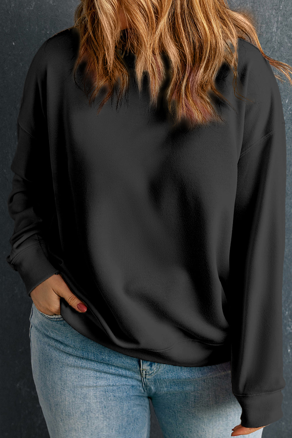 Crew Neck Drop Shoulder Sweatshirt