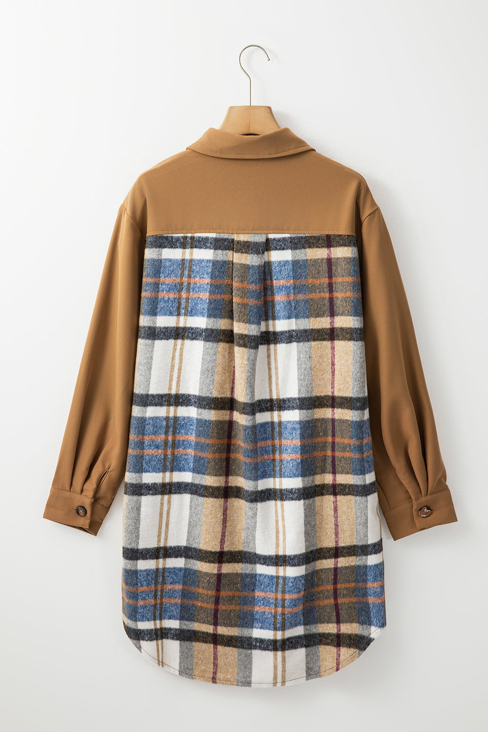 Khaki Plaid Long Sleeve Jacket