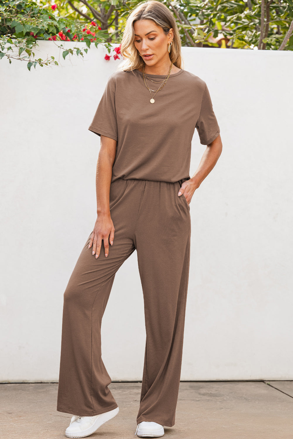 T Shirt Wide Leg Pants Set