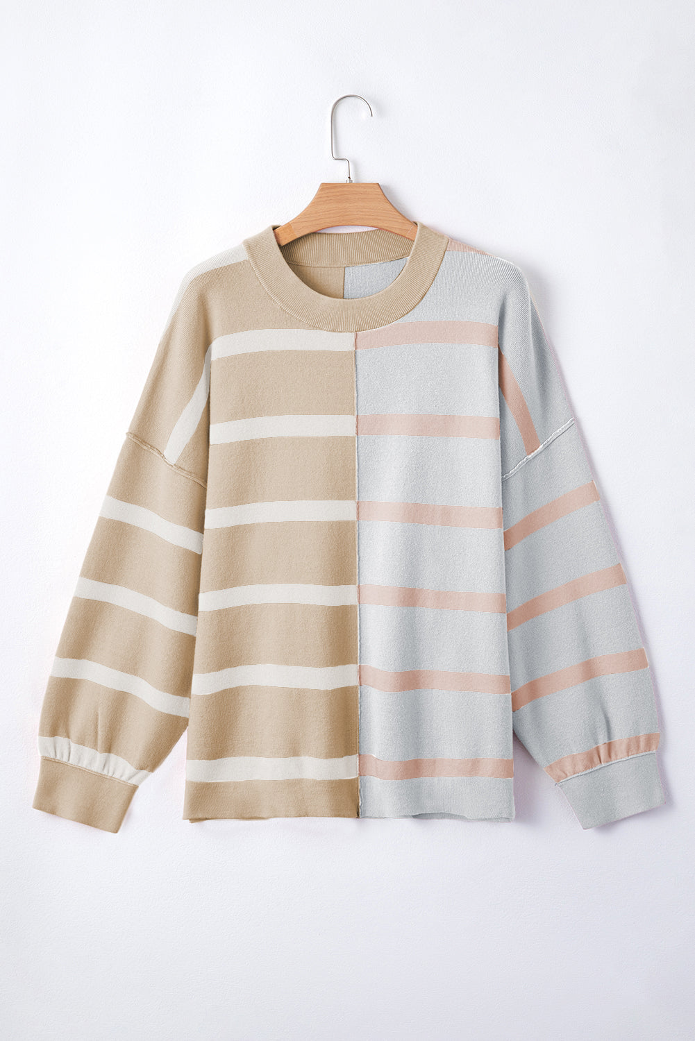 Khaki Stripe Oversized Sweater