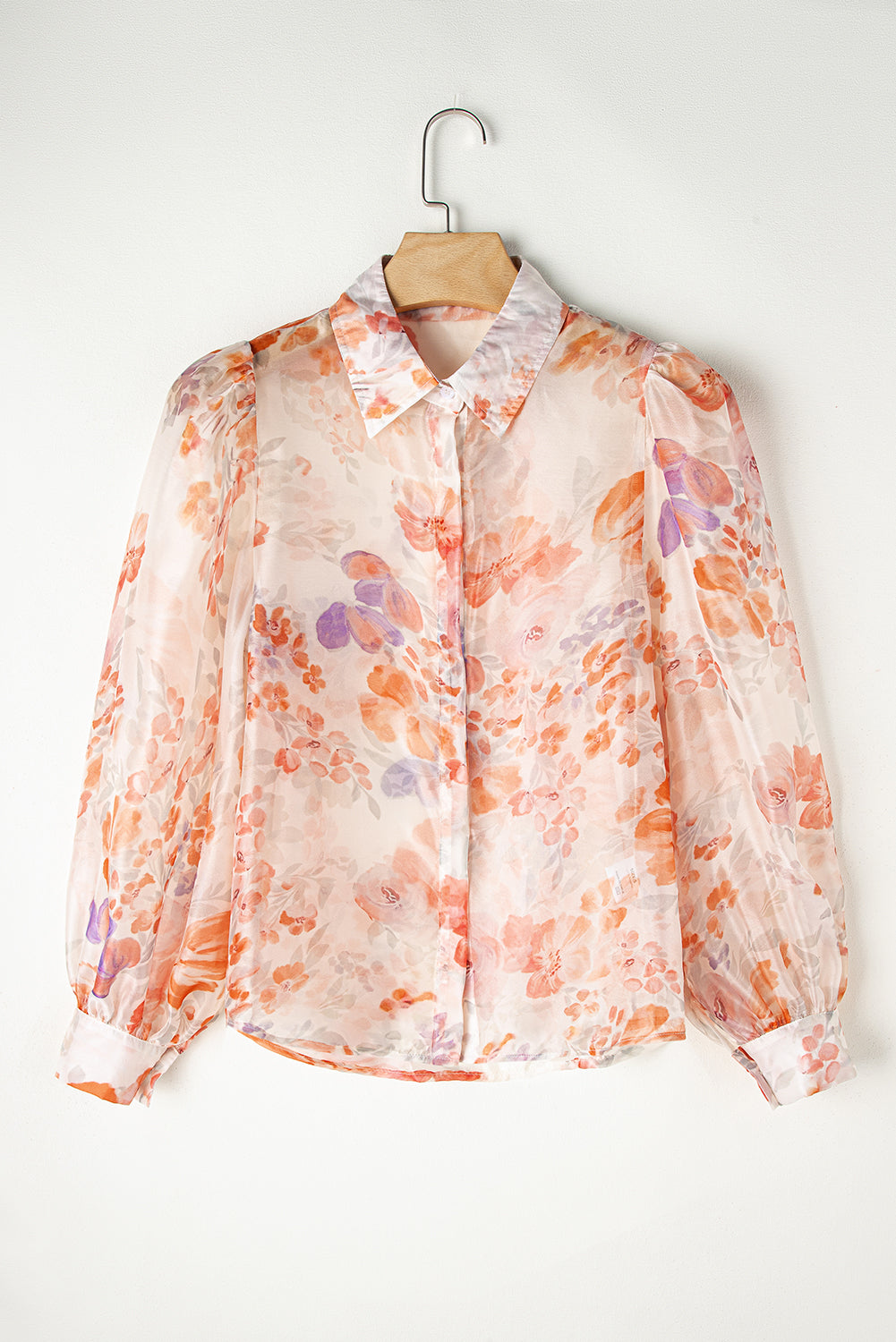 Floral Collared Balloon Loose Blouse