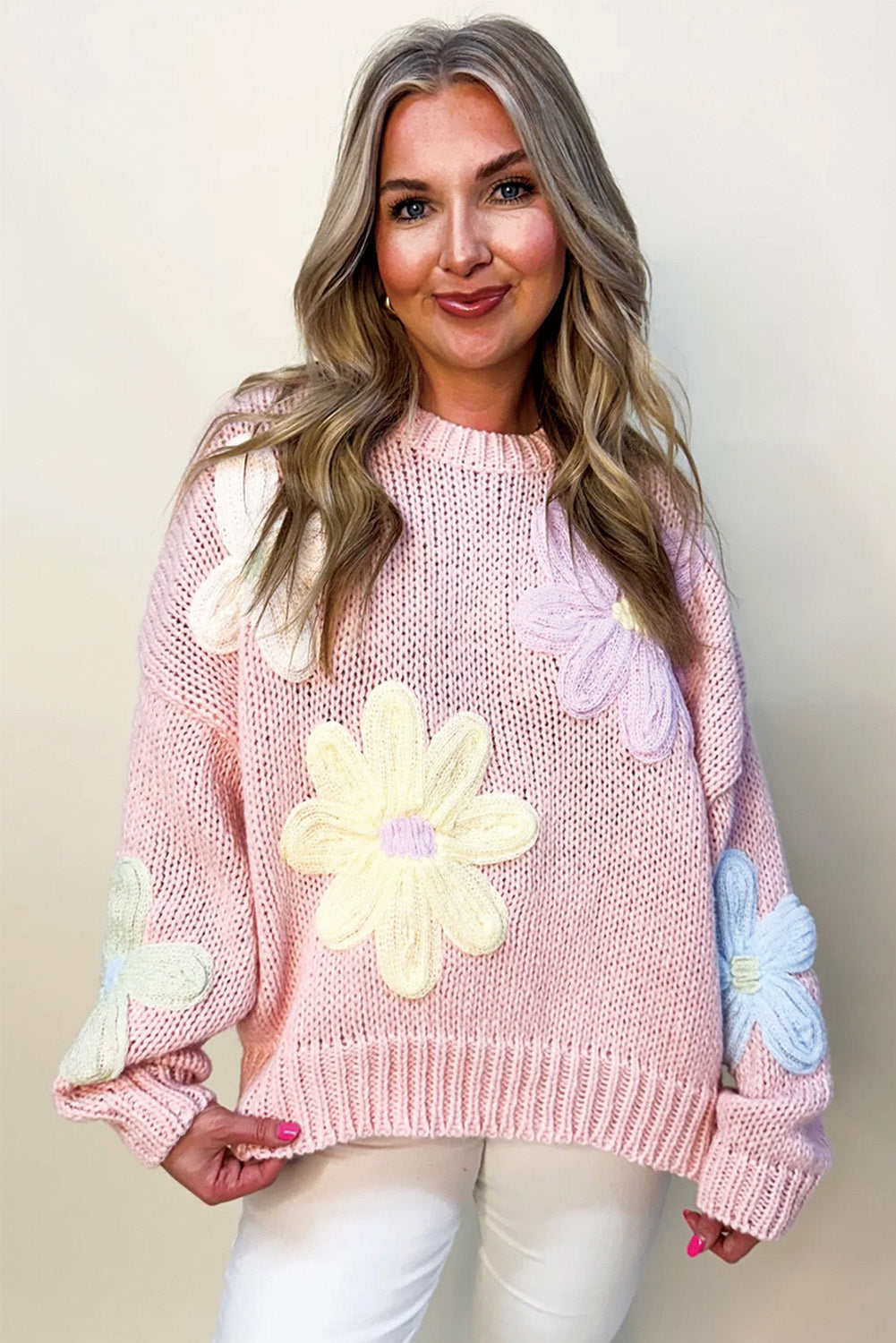 Embroidered Floral Sweater