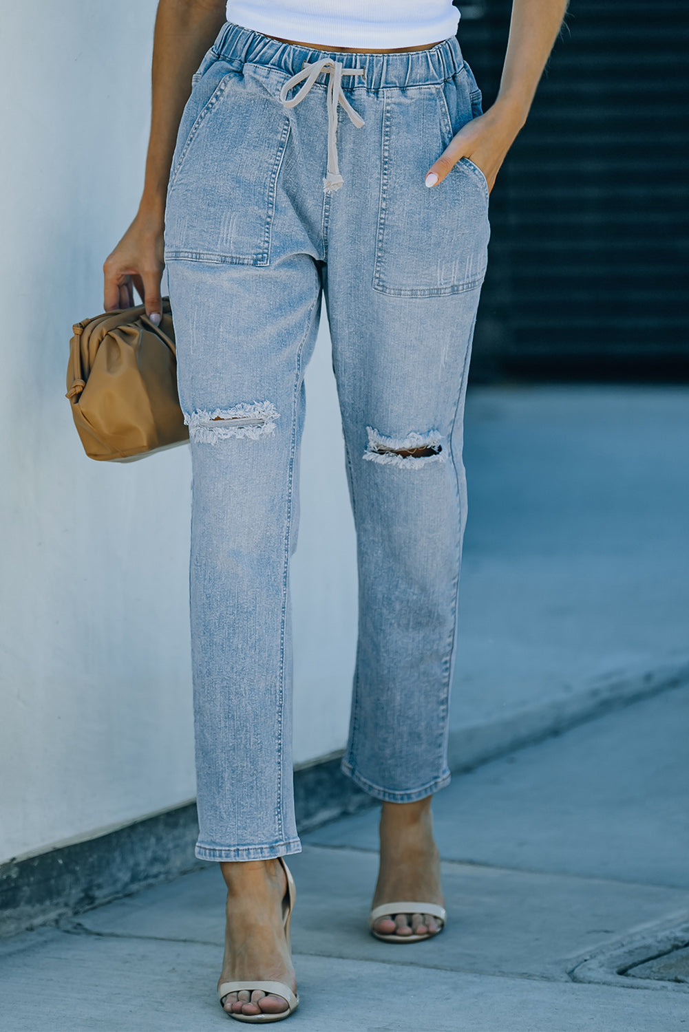 Gather Round Denim Jogger