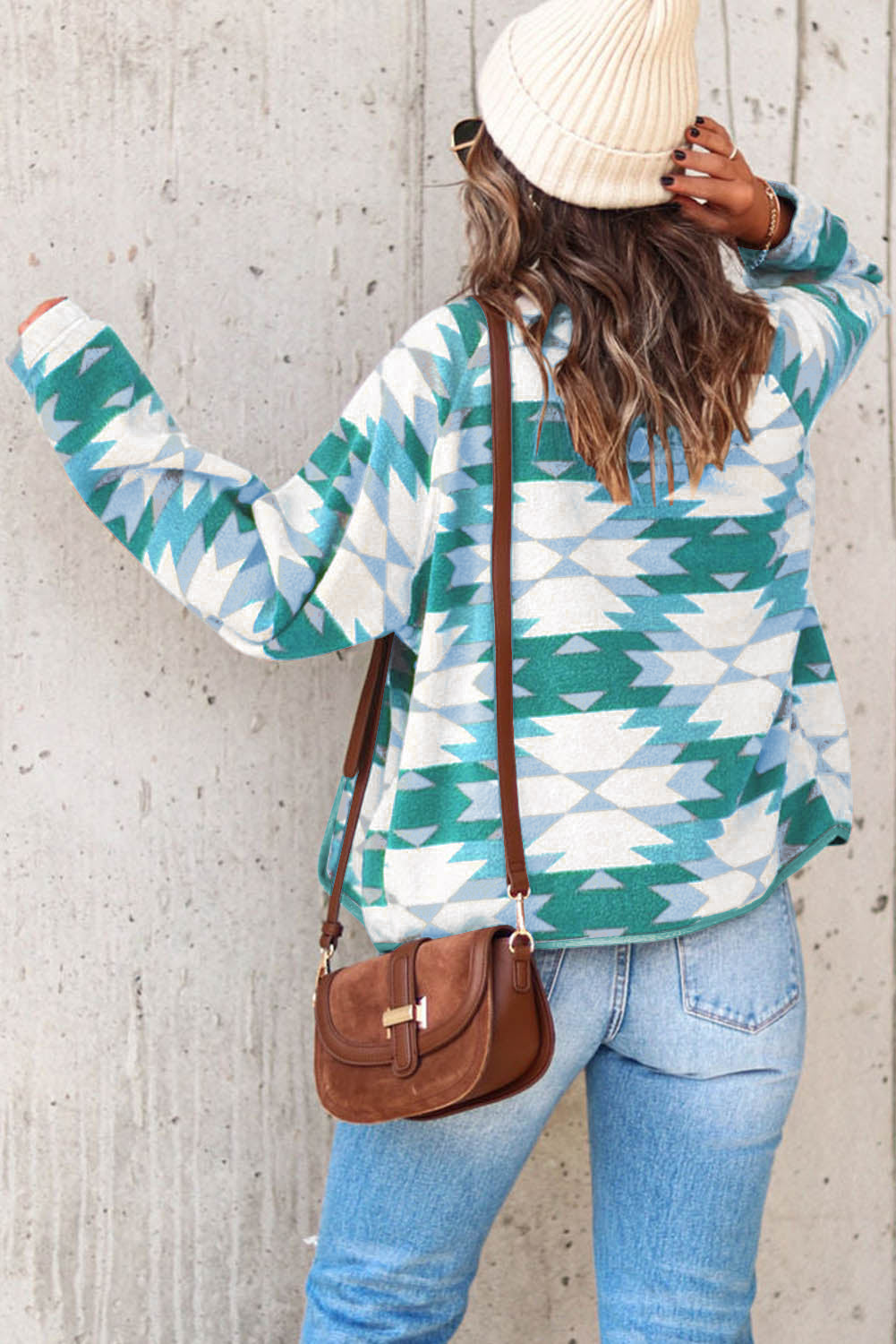 Geometric Aztec Fleece Jacket