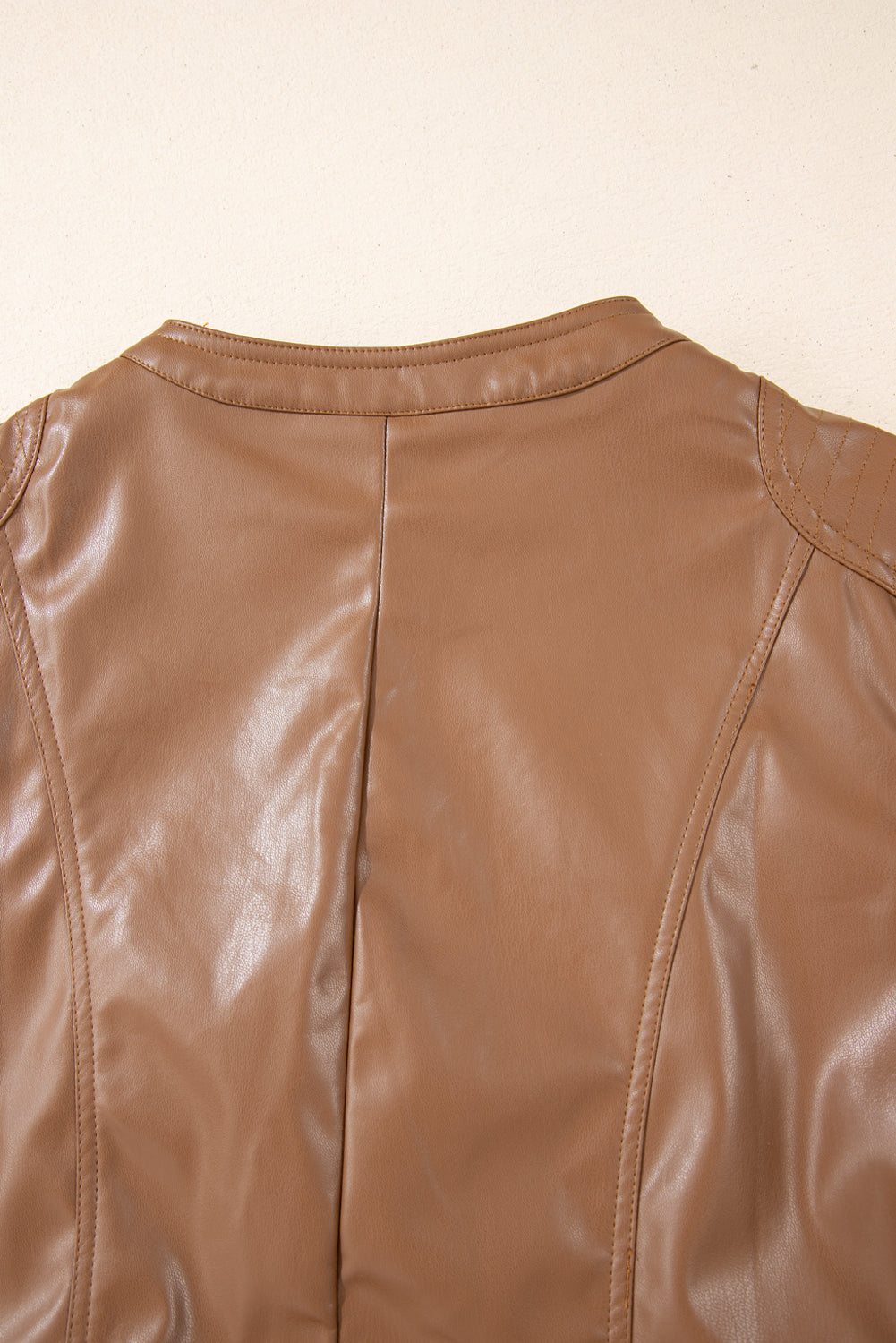 Faux Leather Slim Fit Bomber Jacket