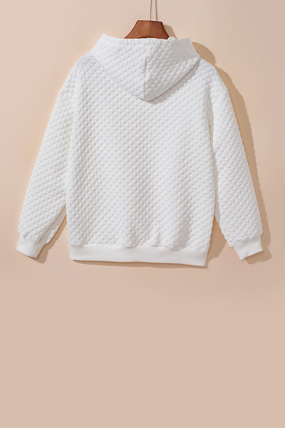 White Quilted Hoodie Set