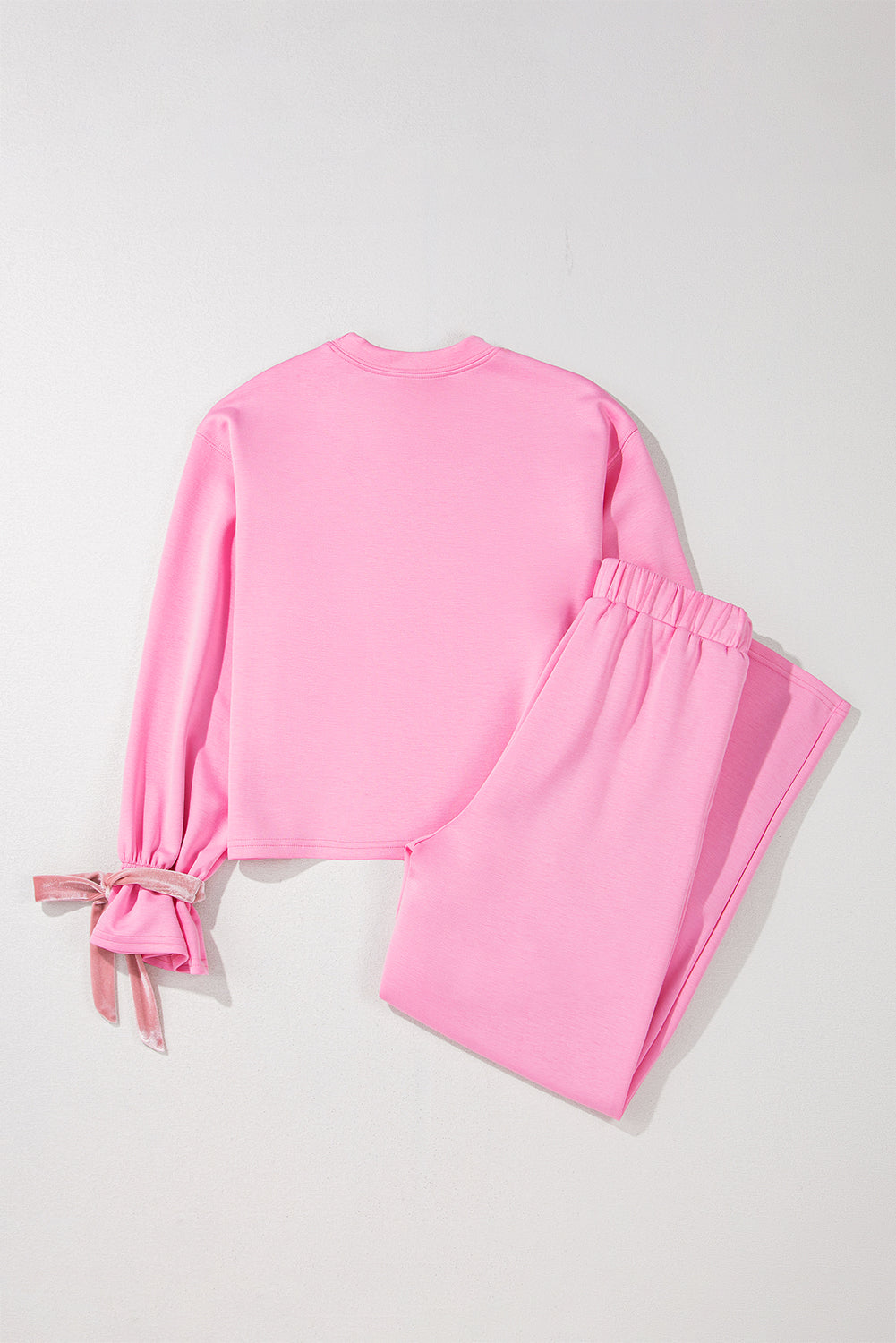 Drawstring Long Sleeve Top and Pants Set