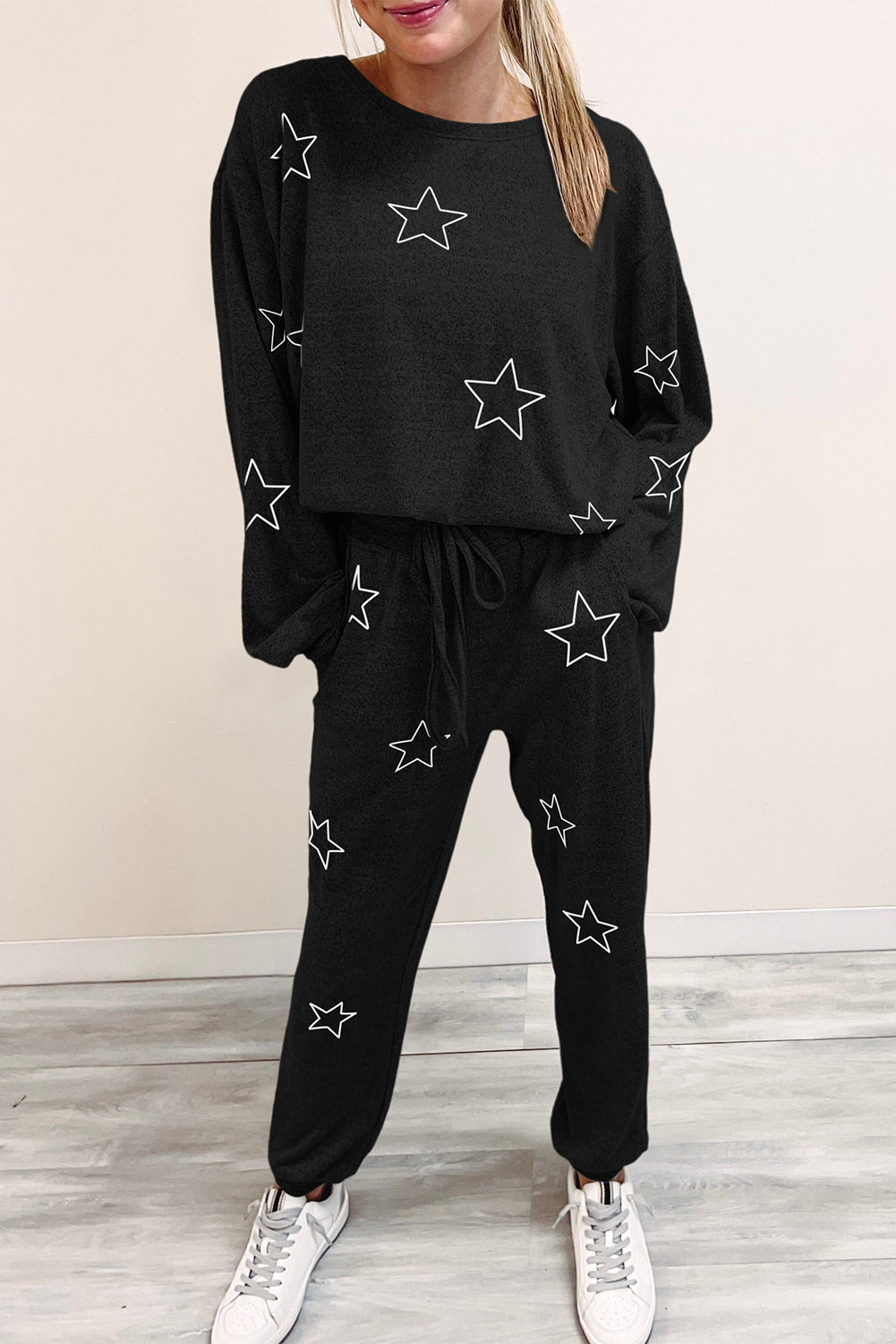 Stars Print High Waist Lounge Set