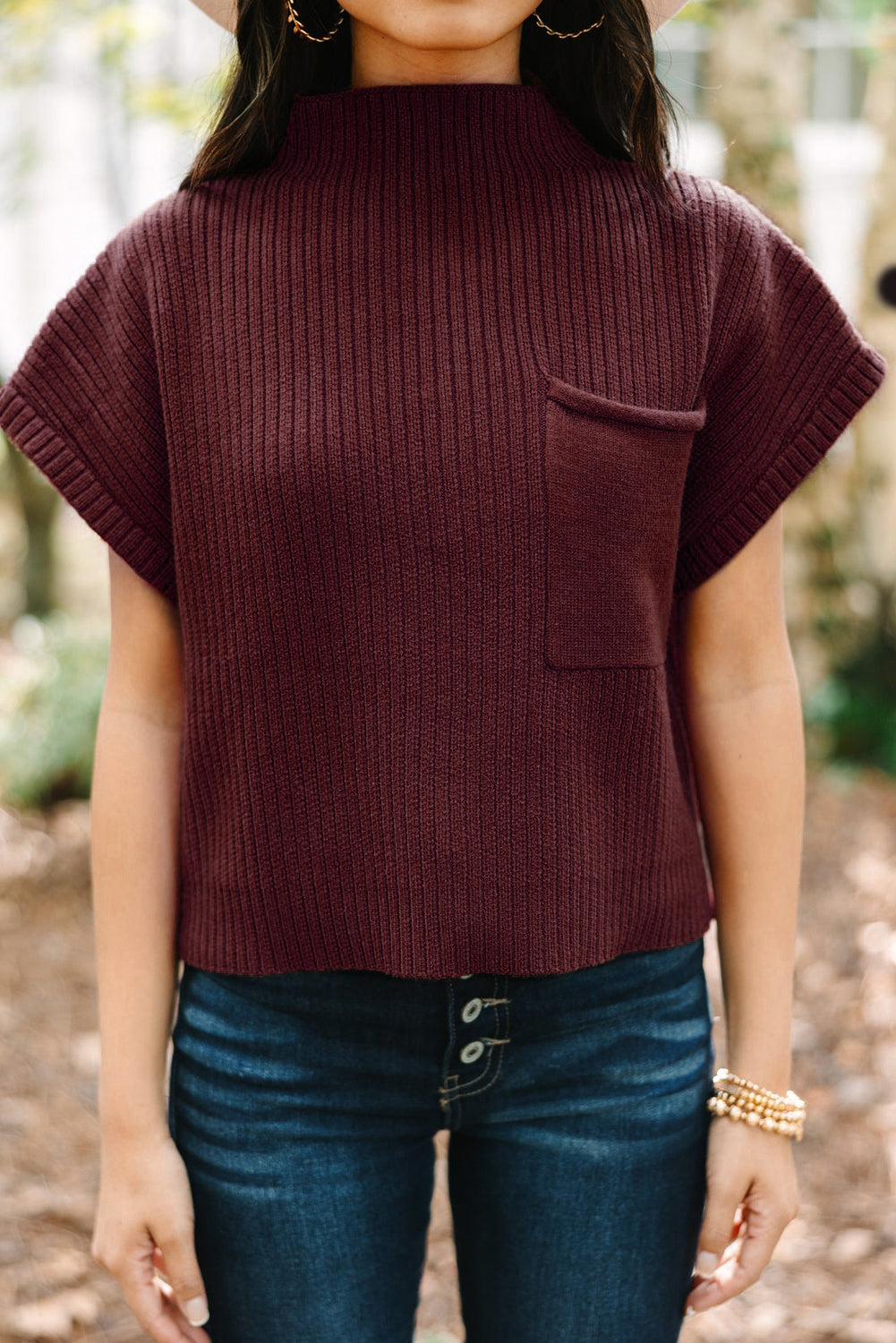 Ribbed Knit Short Sweater