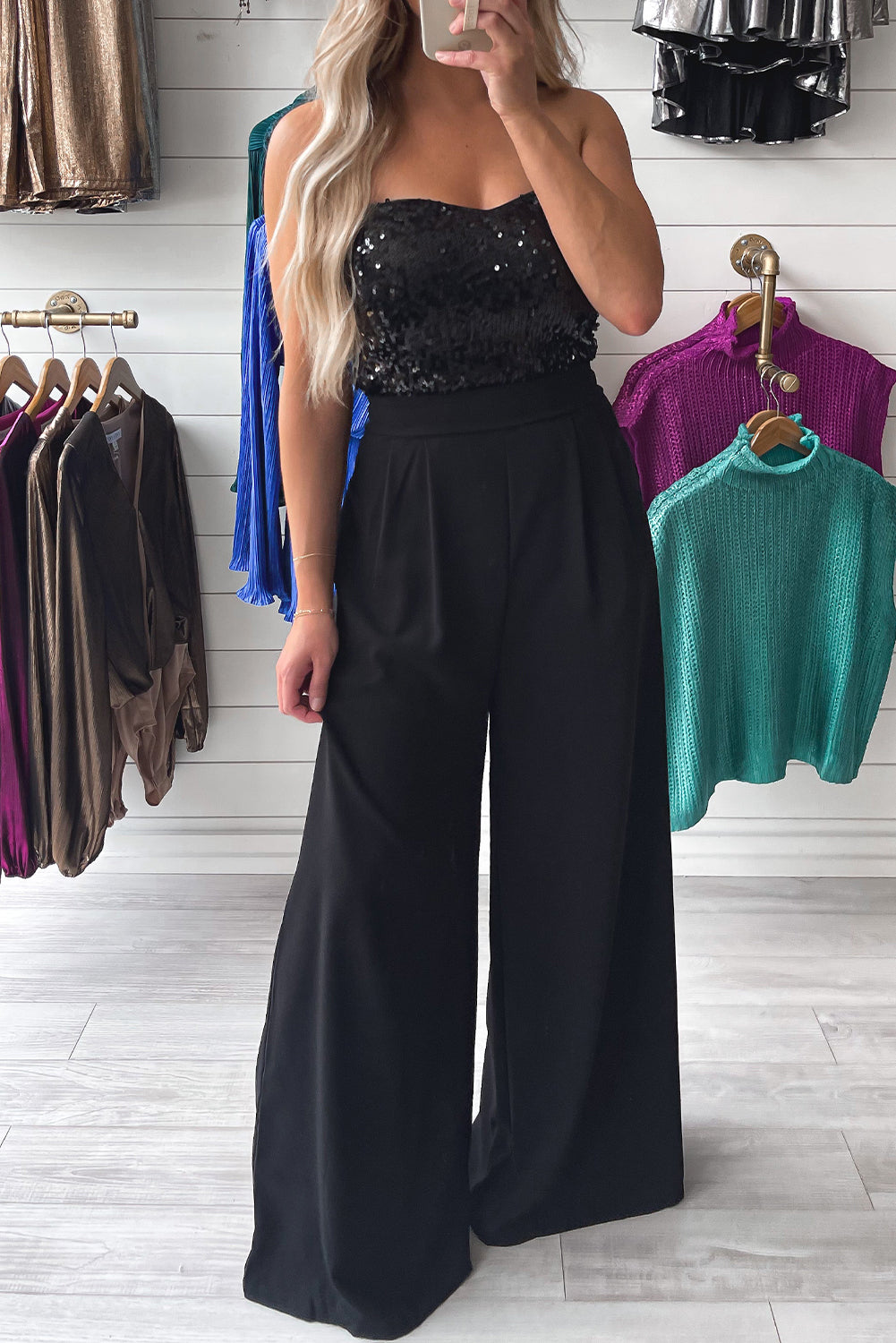 Tube Top Wide Leg Jumpsuit