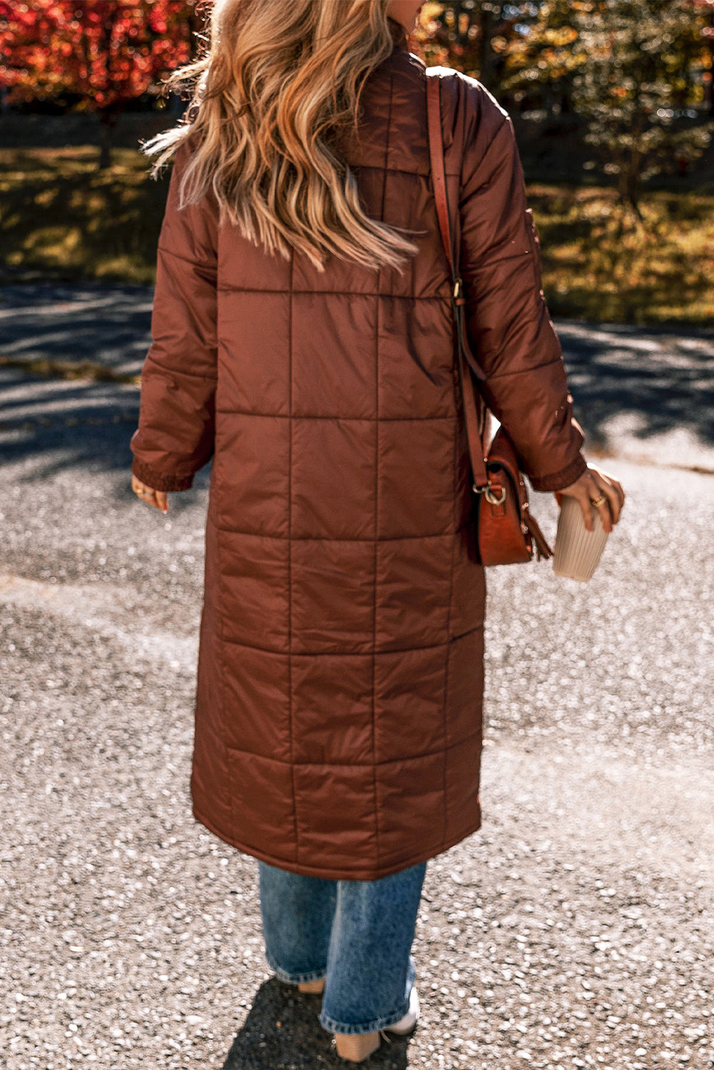 Quilted Puffer Zipped Mid-length Coat