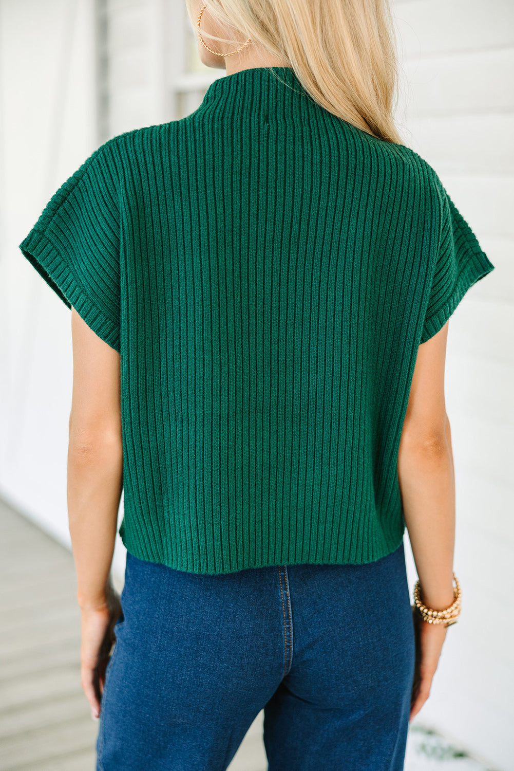 Ribbed Knit Short Sweater