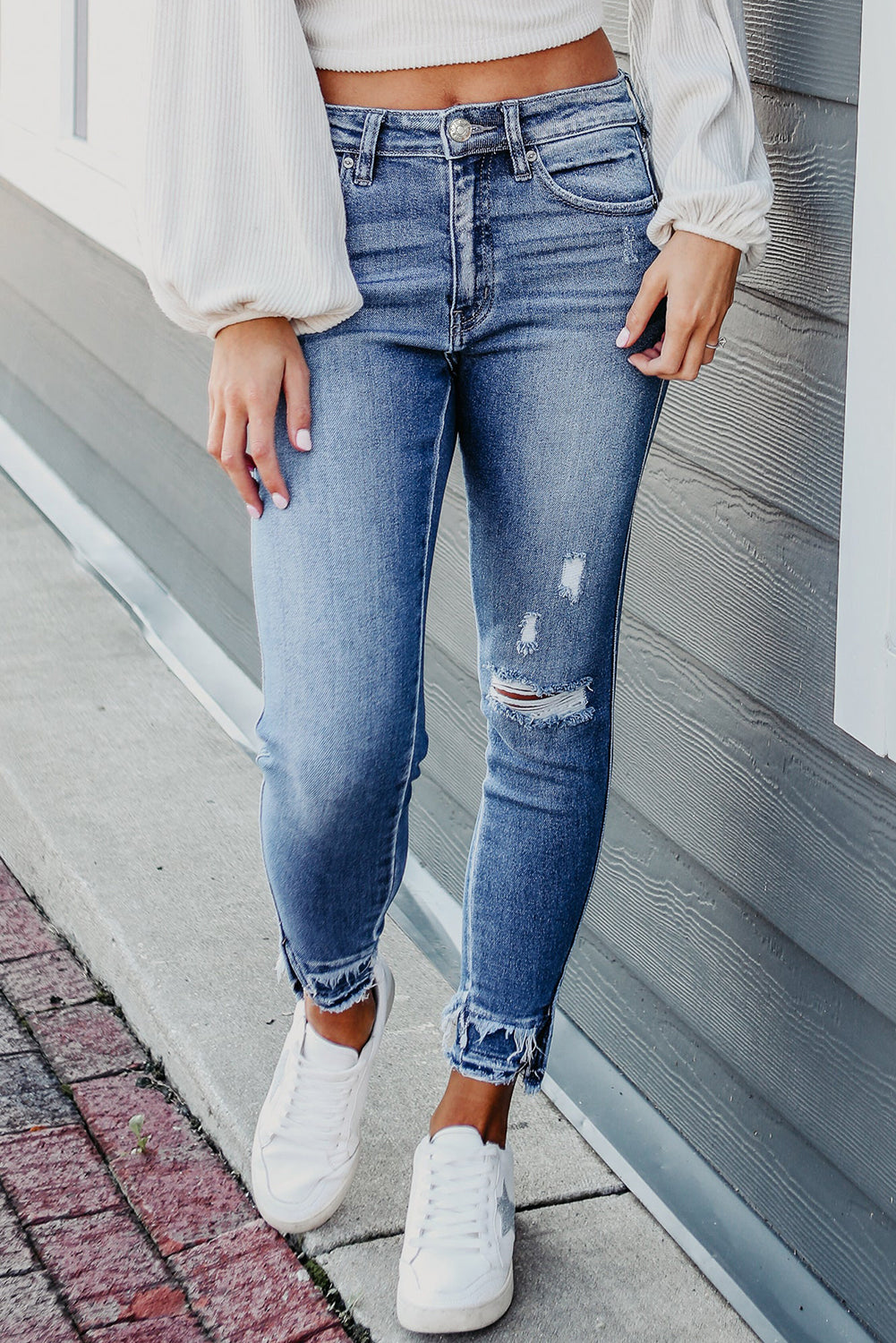 Light Blue Ankle Skinny Jeans