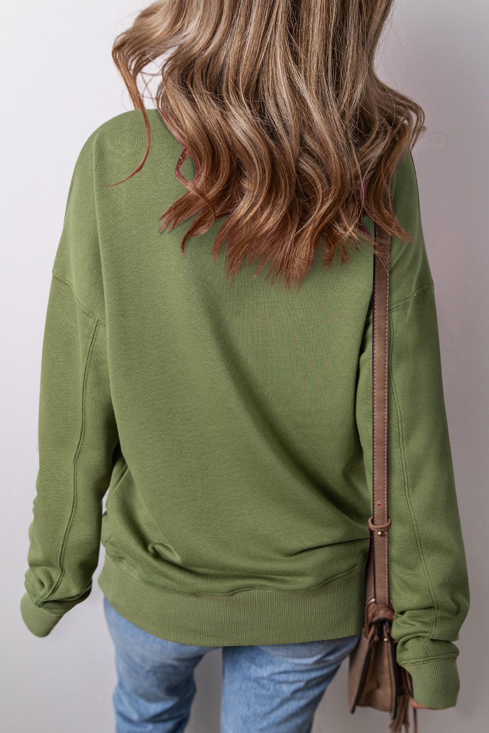 Drop Shoulder Crisscross Loose Sweatshirt