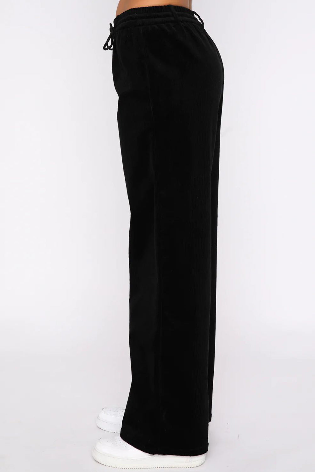 Drawstring Waist Wide Leg Pants