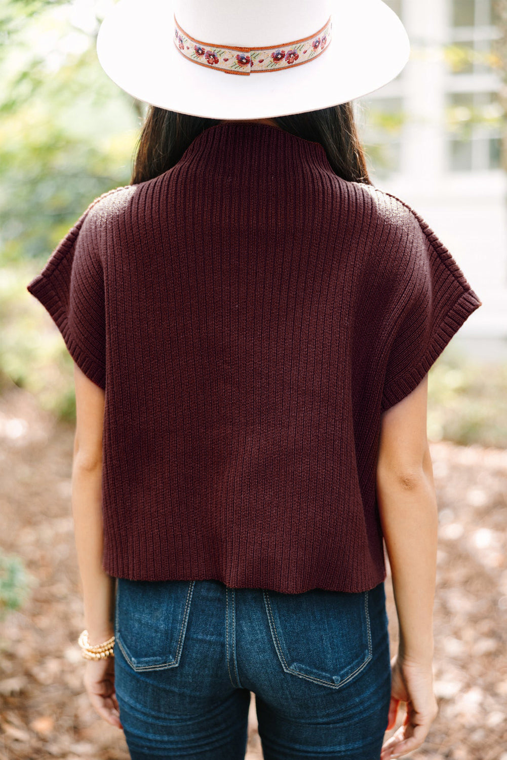 Ribbed Knit Short Sweater