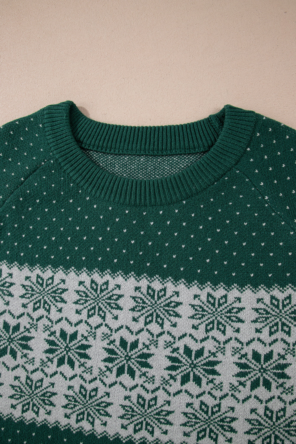 Christmas Snowflake Pattern Drop Shoulder Sweater