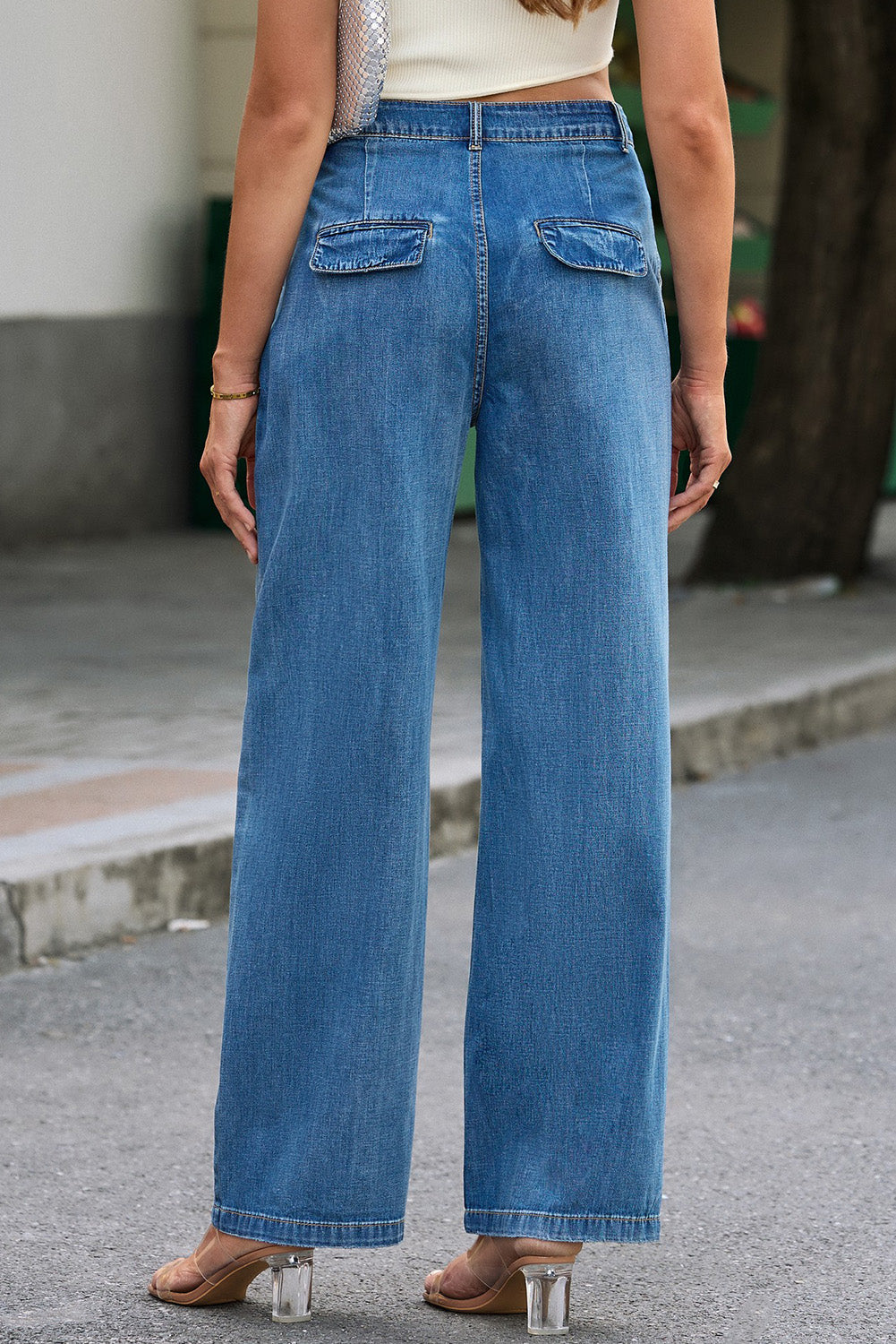 Blue Wide Leg Jeans