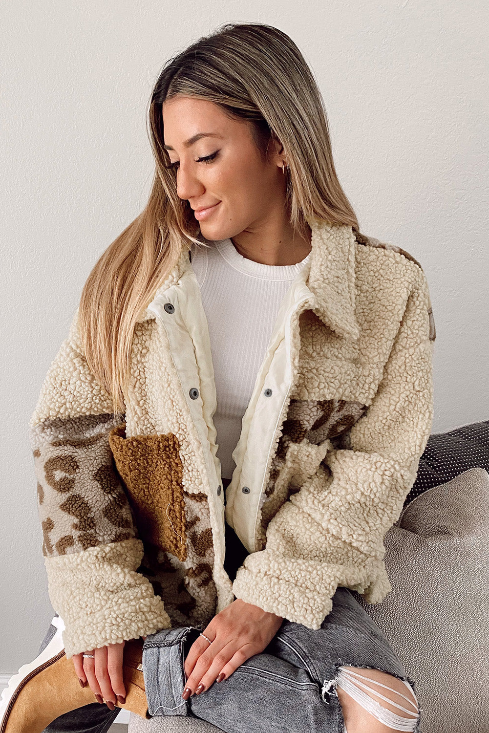 Leopard Sherpa Jacket