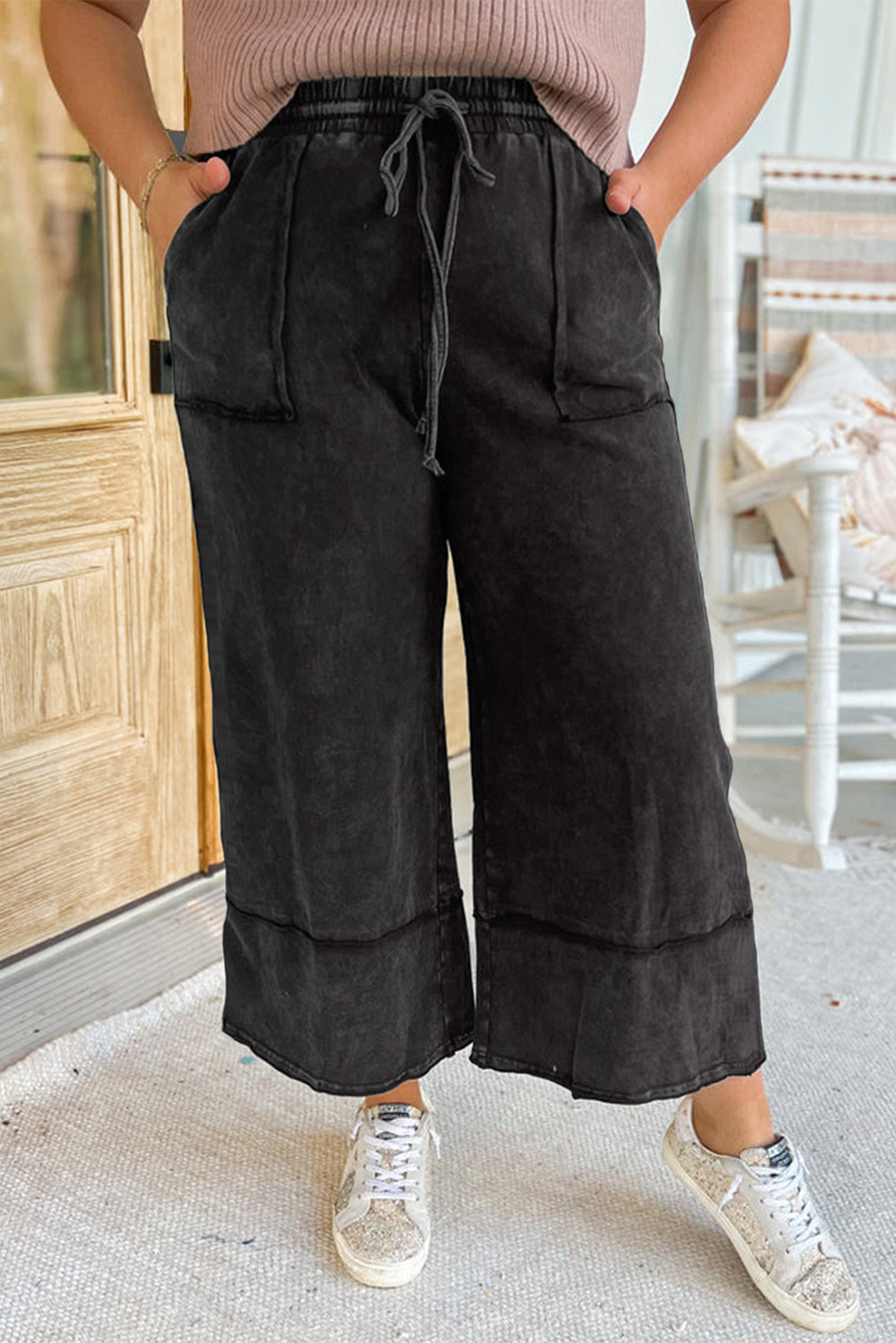 Wide Leg Cropped Pants