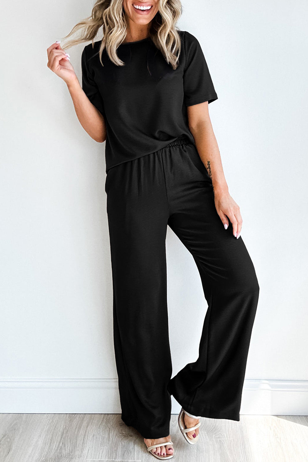 T Shirt Wide Leg Pants Set