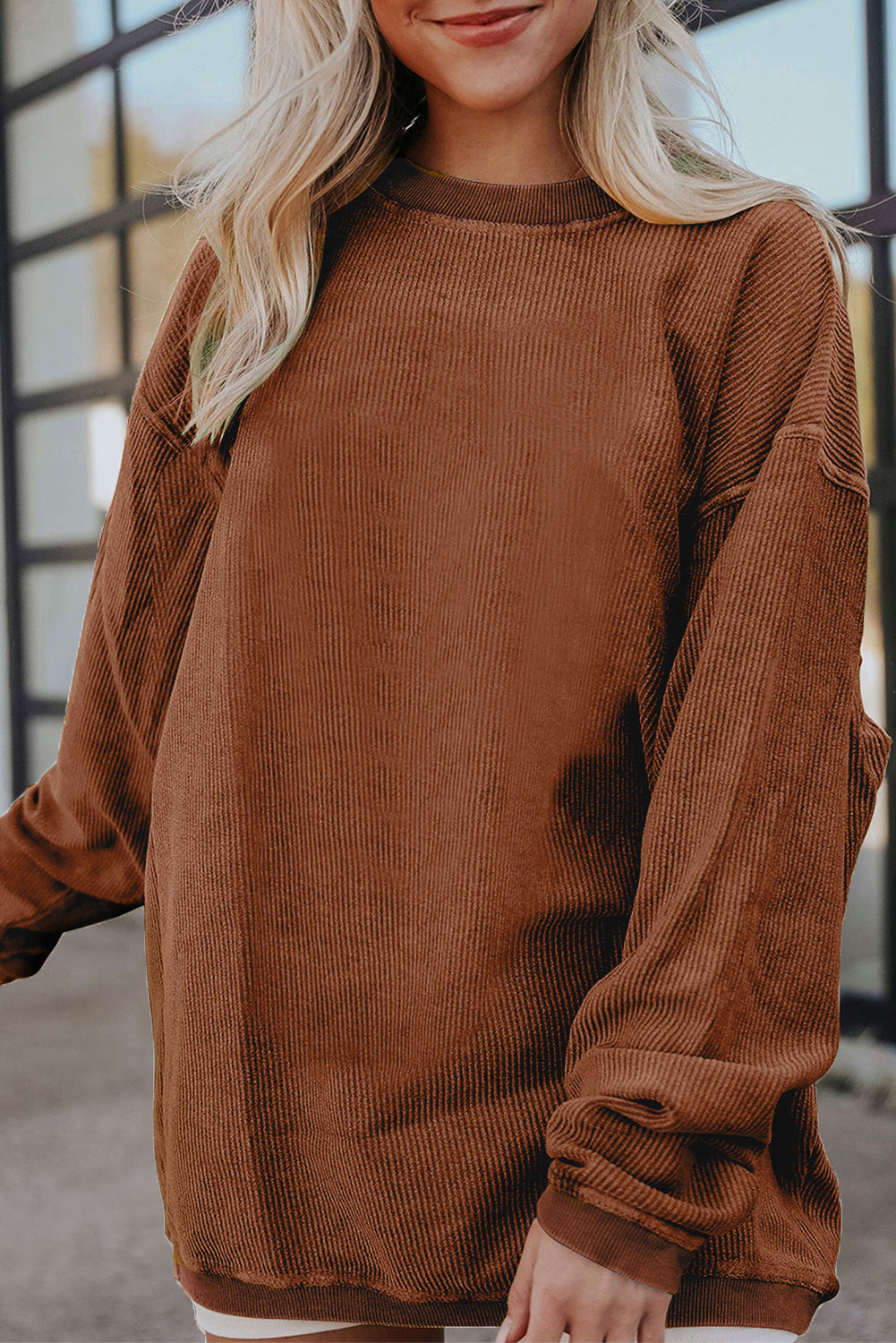 Ribbed Oversized Sweatshirt