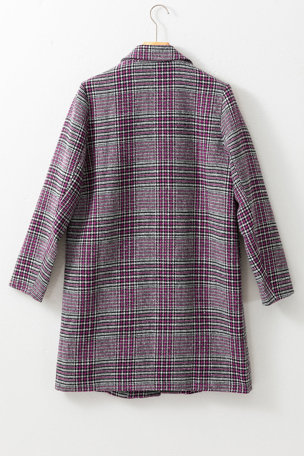 Plaid One Button Midi Coat